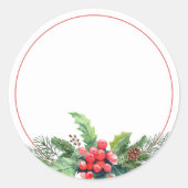 Wintergroenboeket Blank zelfgemaakte pot inmaaklab Ronde Sticker (Voorkant)