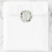 wintergroene elegant behalve datum ronde sticker (Tas)