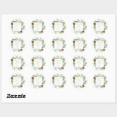 wintergroene elegant behalve datum ronde sticker (Vel)