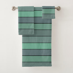 Wintergroene en grijze strepen op waterverf papier bad handdoek