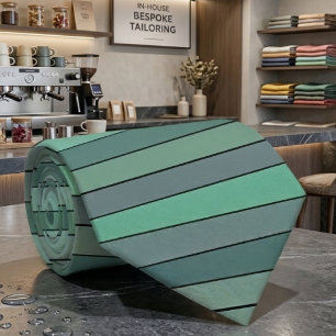 Wintergroene en grijze strepen op Waterverf papier Stropdas