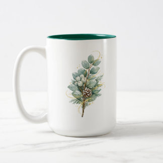 Wintergroene Gloed Tweekleurige Koffiemok
