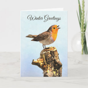 Wintergroeten. Robin zingt  Kaart