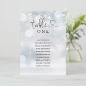 Winterhart Script Tafel Nummer Stoelenkaart Kaart (Staand voorkant)