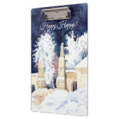 Winterhek bij de nachtelijke waterverf klembord (Links)