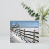 Winterhek en kerk briefkaart (Staand voorkant)