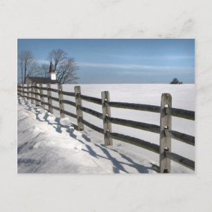 Winterhek en kerk briefkaart