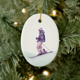 WINTERHELLINGEN Skiër Keramisch Ornament