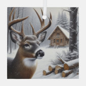 Winterherten/Buck art Glas Ornament (Achterkant)