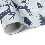Winterherten en sneeuwvlokken Kerstmis Cadeaupapier (Rol Hoek)