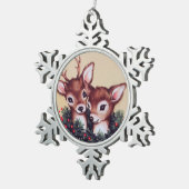 Winterherten retro tin sneeuwvlok ornament (Rechts)