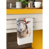 Winterhoed Kerst Schaap Aangepaste Tekst Theedoek