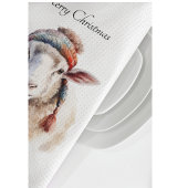 Winterhoed Kerst Schaap Aangepaste Tekst Theedoek