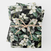 Winterholly vertakt groen patroon inpakpapier vel (In situ)