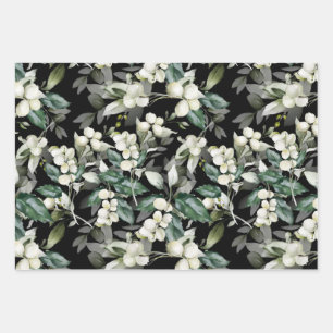 Winterholly vertakt groen patroon inpakpapier vel