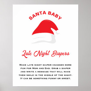 Winterhoofddeksel Sinterklaas Baby Shower Late Nig Poster