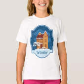 Winterhuis in de sneeuw t-shirt (Voorkant)