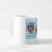 Winterhuis Landschap Koffiemok (Voorkant links)