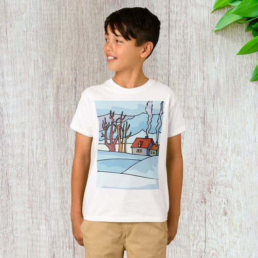 Winterhuis Landschap T-shirt