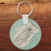 winterkabel gebreide wanten grijs blauw sleutelhanger (Voorkant)