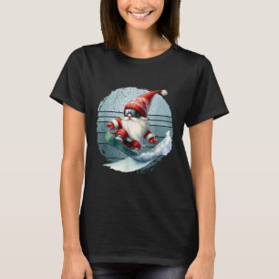 Winterkabouter Sinterklaas Met Skibril Retro Sneeu T-shirt