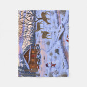 Winterkajuiteter op sneeuwkerst fleece deken (Voorkant)