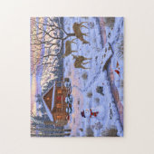 Winterkajuiteter op sneeuwkerst legpuzzel (Verticaal)