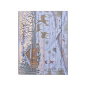 Winterkajuiteter op sneeuwkerst notitieblok (Gedraaid)