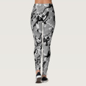 Winterkamo, grijs zwart-wit camouflage patroon leggings (Achterkant)