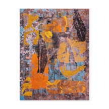 Winterkampvuur, Collage, Een Gel Print Abstract