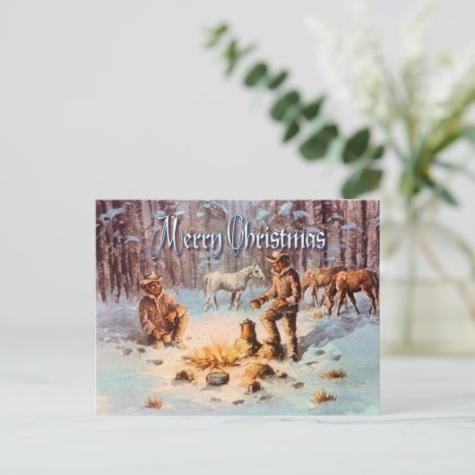 WINTERKAMPVUUR van Sharon Feestdagenkaart (Staand voorkant)