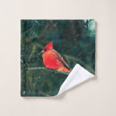 Winterkardinaal in Snowstorm - Verbeterd Bad Handdoek (Wasdoekje)