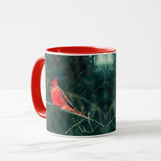 Winterkardinaal in Snowstorm - Verbeterd Mok (Voorkant links)