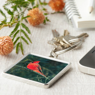 Winterkardinaal in Snowstorm - Verbeterd Sleutelhanger