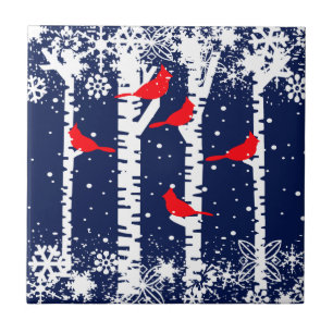 Winterkardinaal Tegeltje