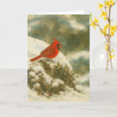Winterkardinaal Waterverf_1 Kaart (Gele Bloem)