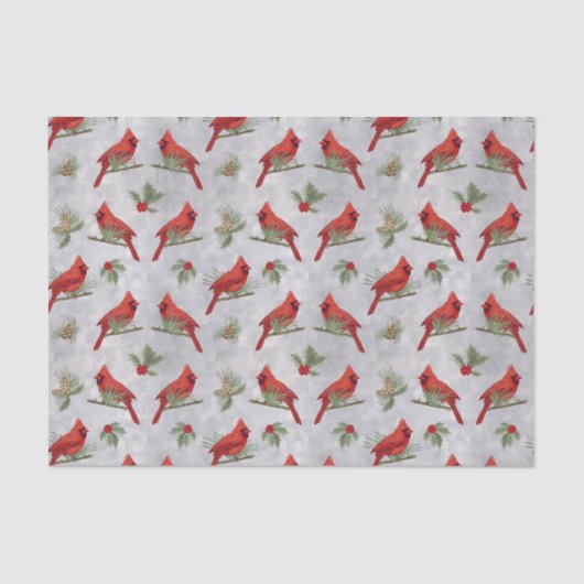 Winterkardinalen- en mijnpapier tissuepapier (Voorkant)
