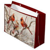 Winterkardinalen Groot Cadeauzakje (Voorkant Gekanteld)