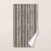 Winterkardinalen in Birch Trees Bad Handdoek (Handdoek)