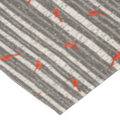 Winterkardinalen in Birch Trees Tafelkleed (Gekanteld)