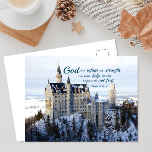 Winterkasteel, psalm 46 1-2 Bijbelvers Briefkaart