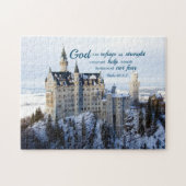 Winterkasteel, psalm 46 1-2 Bijbelvers Legpuzzel (Horizontaal)