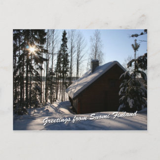 Winterkatoen in Finland Briefkaart