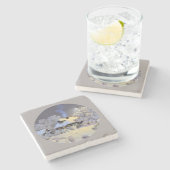 Winterkatoen Stenen Onderzetter (Zijkant)