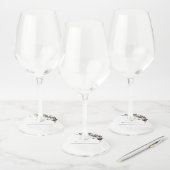 Winterkatoenkerstfeest bruiloft wijnglaslabel (Set)