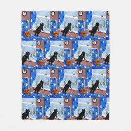 Winterkatten Sneeuwzwarte kat Ginger Tabby Fleece Deken