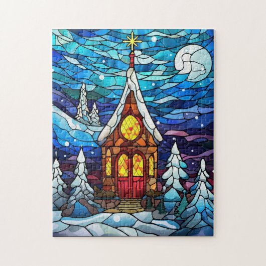 Winterkerk puzzel (Verticaal)