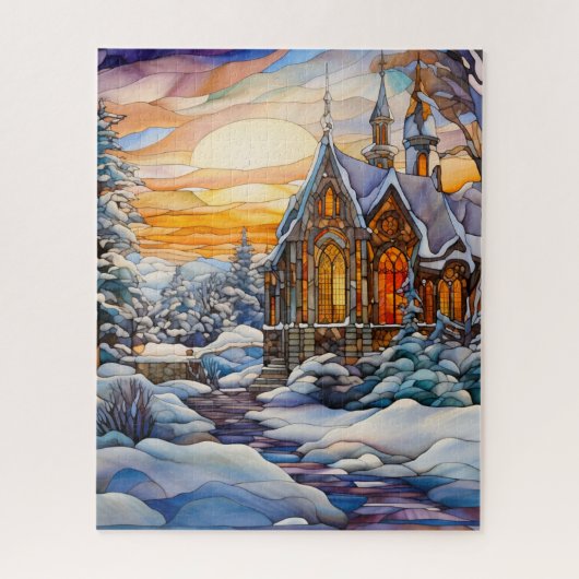 Winterkerk puzzel (Verticaal)