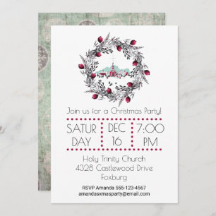 Winterkerkscène met kerstmis Kaart