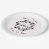  Winterkerkscène met kerstmis Papieren Bordje (Gekanteld)